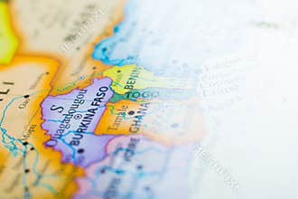 Map of Burkina Faso with blank space on the side