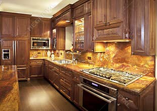 Luxury, contemporary kitchen .