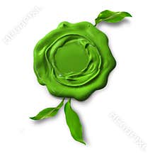 Green eco warranty seal