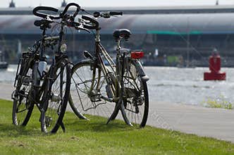 Popular bicycles in Amsterdam