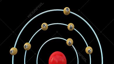 Silicon element with electron shell structure