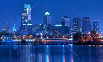 Philadelphia Pennsylvania Skyline at Night