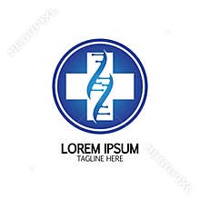 Health Cross DNA logo icon design template
