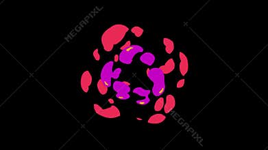 Cartoon explosion with alpha channel, different color anime explosion