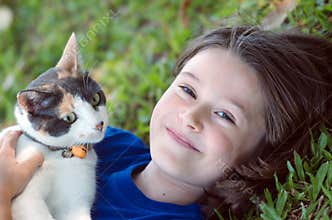 Girl with cat