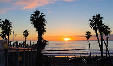 Sunset, Oceanside Beach, California