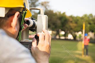 Surveyor engineer with partner