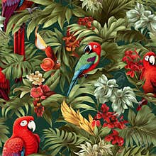 Generative AI Seamless pattern with exotic-