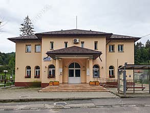Casa de Cultura in Ocnele Mari city, Romania
