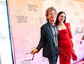 Mick Jagger and his girlfriend Melanie Hamlick at Red Carpet for premier of American Ballet theatre Like Water for Chocolate
