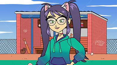 animated character girl cartoon