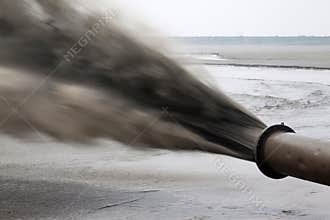 Blowing sand made land engineering by the sea