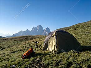 Camping tent in Mountain