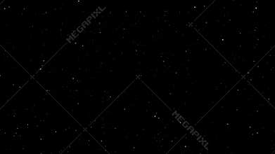Abstract flight through stars and blue nebula in space. 4K. 3D. Isolated black background.
