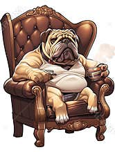 Gangster dog a chair vector illustration for T-shirt designs