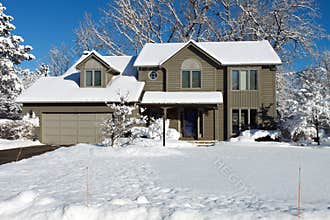 Snowy house