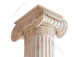 Classical Column Capital on white