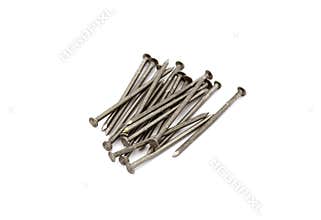 Nails on white background