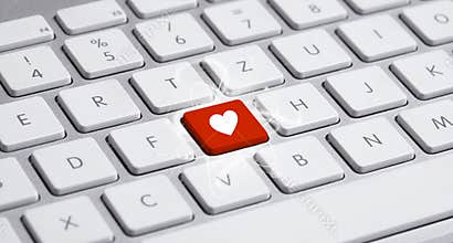 Keyboard with heart sign