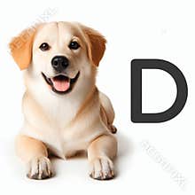 Dog clipart and letter D