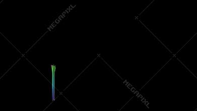 Sparse animation of red developing fantasy flower