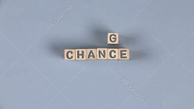 Wooden Blocks with Chance and Change Sign