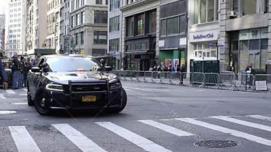 New York State Police cruiser in New York City. Police vehicle in Manhattan