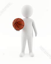 3D man with a basketball