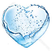 Valentine heart made of water splash