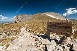 Hiking Trail Sign on the Great Divide