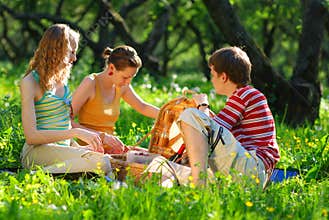 Friends on picnic