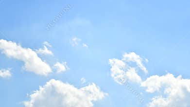 White clouds moving in the blue skies with