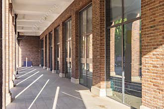 Architectural photography of red brick structures