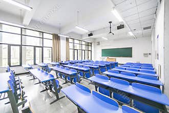 An empty and bright classroom