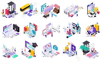 International Tourism Isometric Set