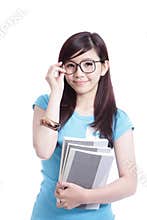 Smart Student girl holding book