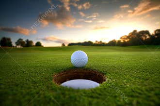 Golf Ball near hole