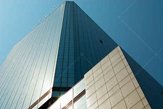 Skyscraper on blue sky