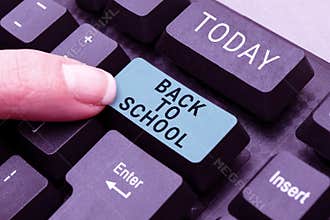 Handwriting text Back To School. Business approach New Teachers Friends Books Uniforms Promotion Tuition Fee