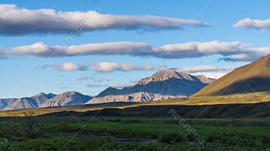 Scenic view of John River valley with Endicott Mountains in Gates of the Arctic National Park,Alaska