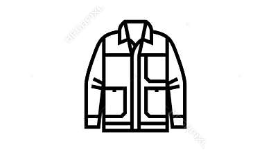 chore outerwear male line icon animation