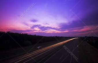 Highway at night