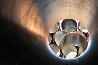 Gas pipes in striking pattern