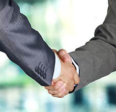 Hand shake between two colleagues
