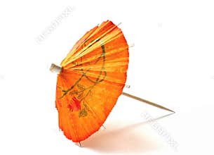 Orange cocktail umbrella