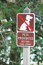 Pets Prohibited sign