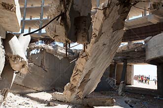 Damage from Israeli bombing in Gaza