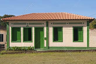 House with green decorations