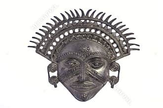 Metal Inca Sun God Mask