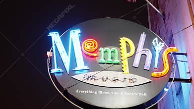 Beale Street in Memphis - the home of Blues and Rock Music and a legendary place